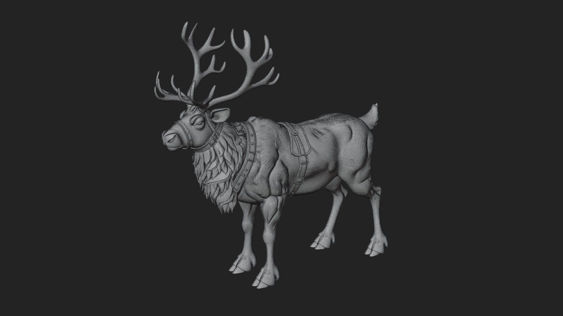 Christmas Reindeer Statue Design 5 3D Print Model 3D Model