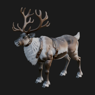 Christmas Reindeer Statue Design 5 3D Print Model