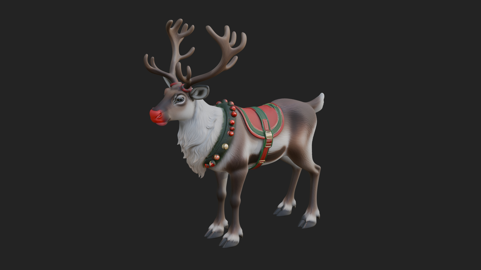Christmas Reindeer Statue Design 6 3D Print Model 3D Model