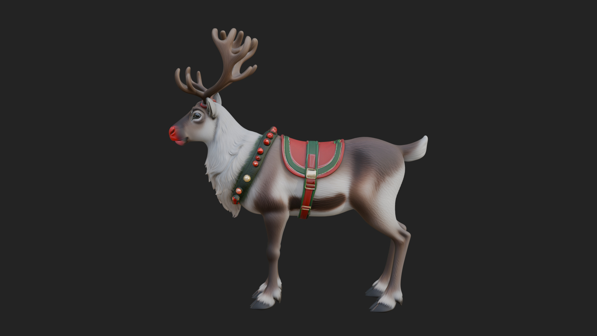 Christmas Reindeer Statue Design 6 3D Print Model 3D Model