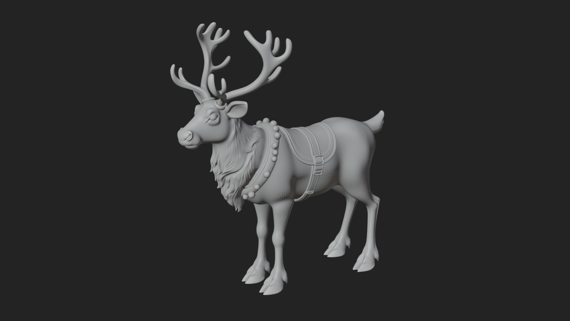 Christmas Reindeer Statue Design 6 3D Print Model 3D Model