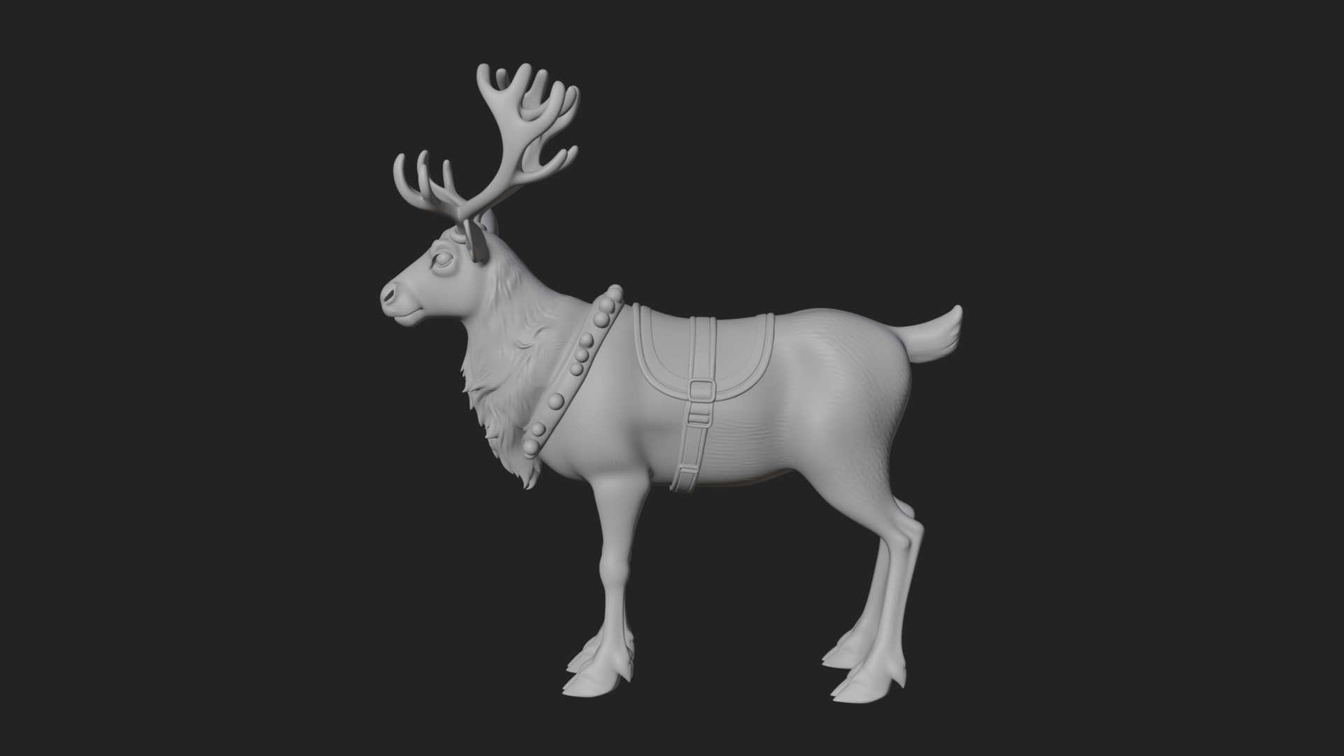 Christmas Reindeer Statue Design 6 3D Print Model 3D Model