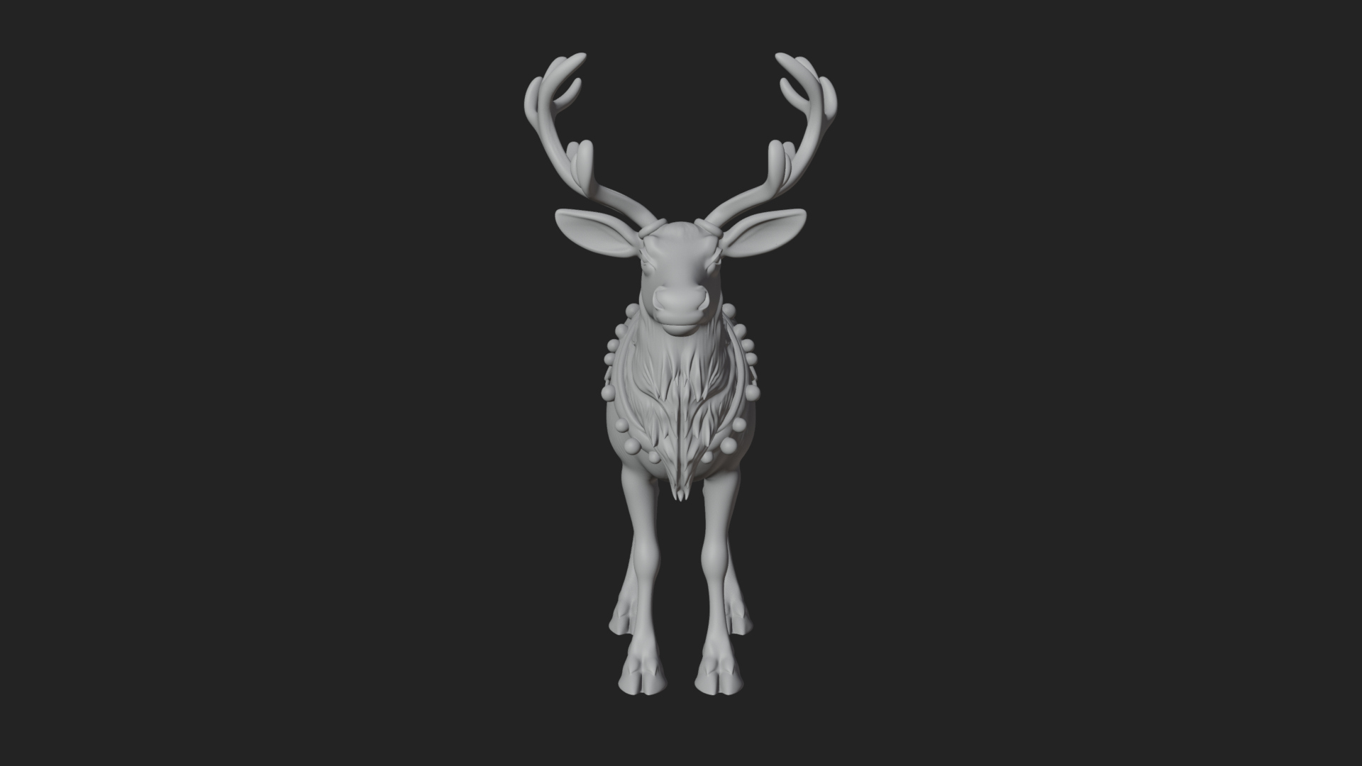 Christmas Reindeer Statue Design 6 3D Print Model 3D Model