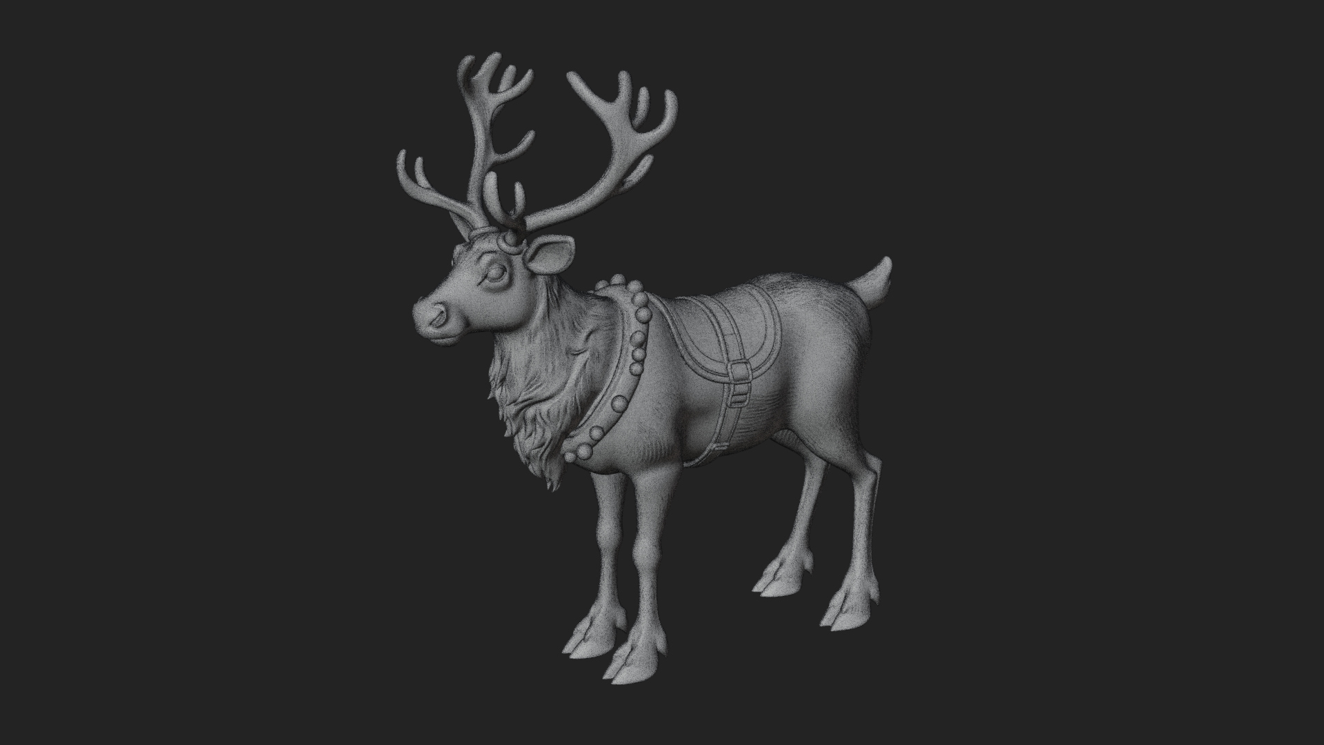 Christmas Reindeer Statue Design 6 3D Print Model 3D Model