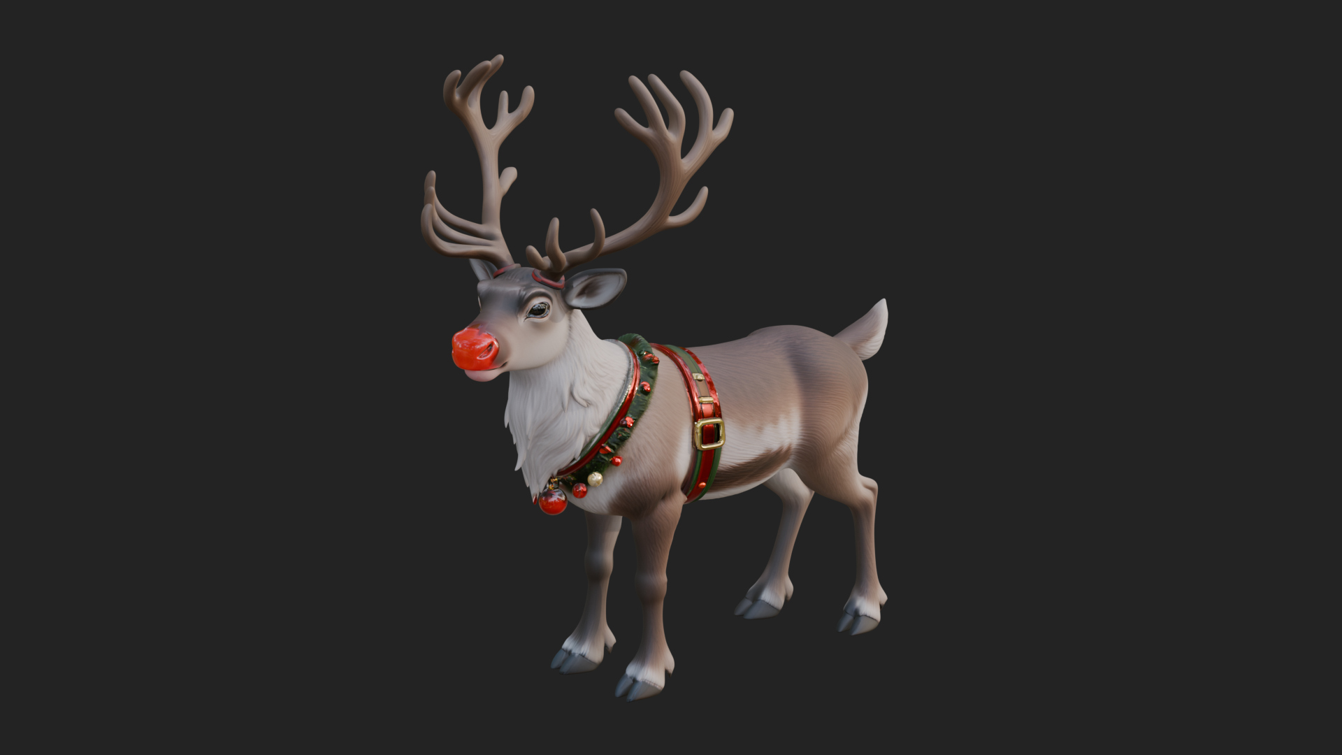 Christmas Reindeer Statue Design 7 3D Print Model 3D Model