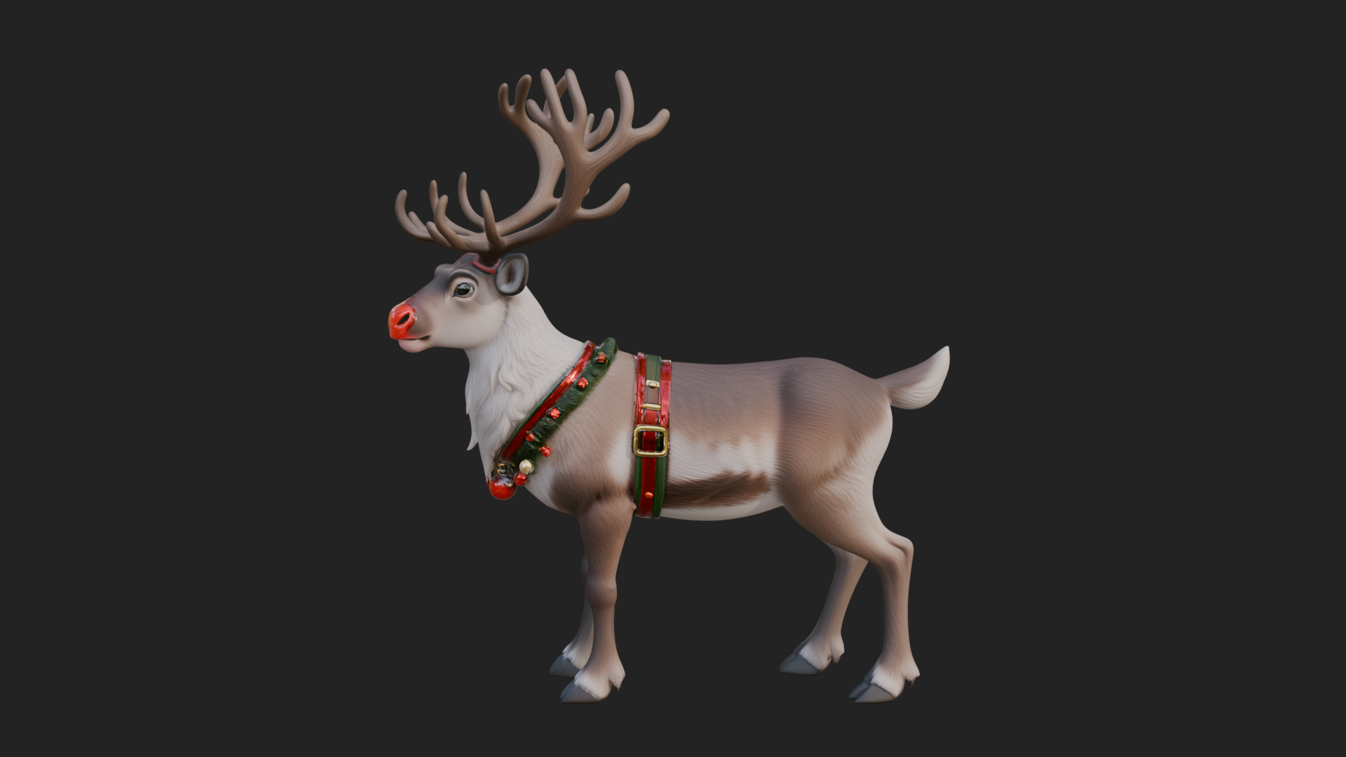 Christmas Reindeer Statue Design 7 3D Print Model 3D Model