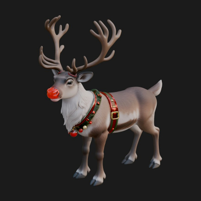 Christmas Reindeer Statue Design 7 3D Print Model