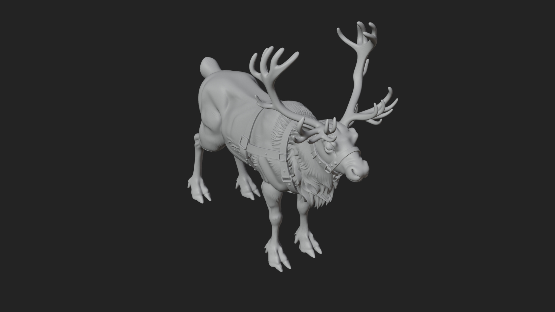 Christmas Reindeer Statue Design 8 3D Print Model 3D Model