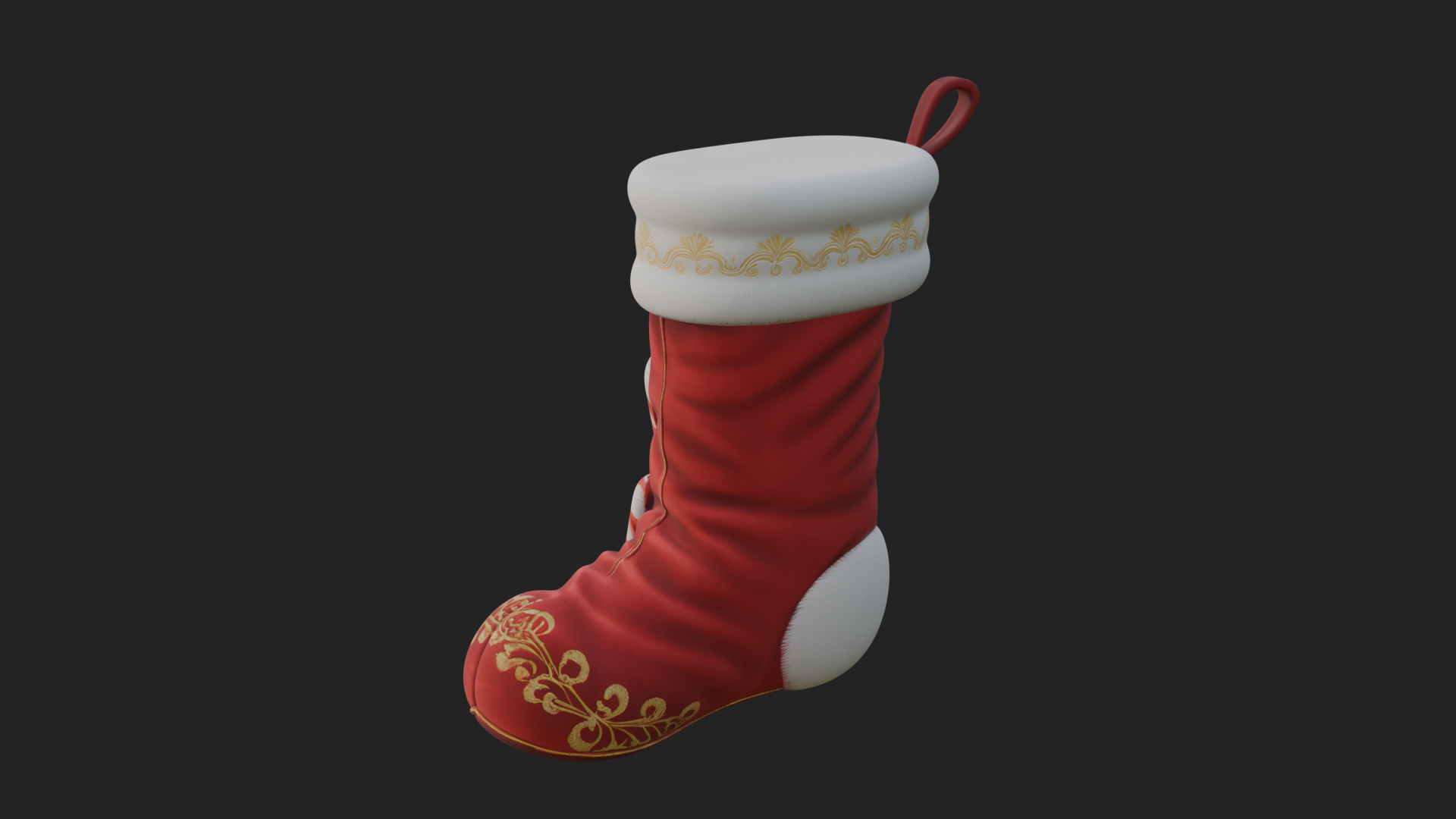 Christmas Stocking Ornament Design 1 3D Print Model 3D Model