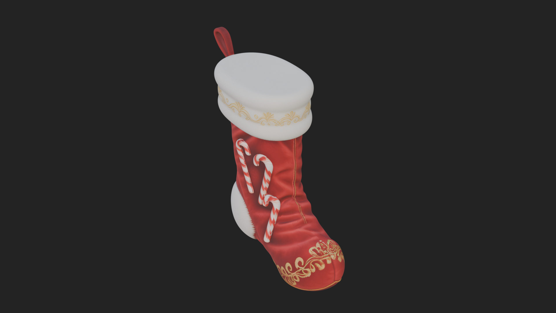 Christmas Stocking Ornament Design 1 3D Print Model 3D Model