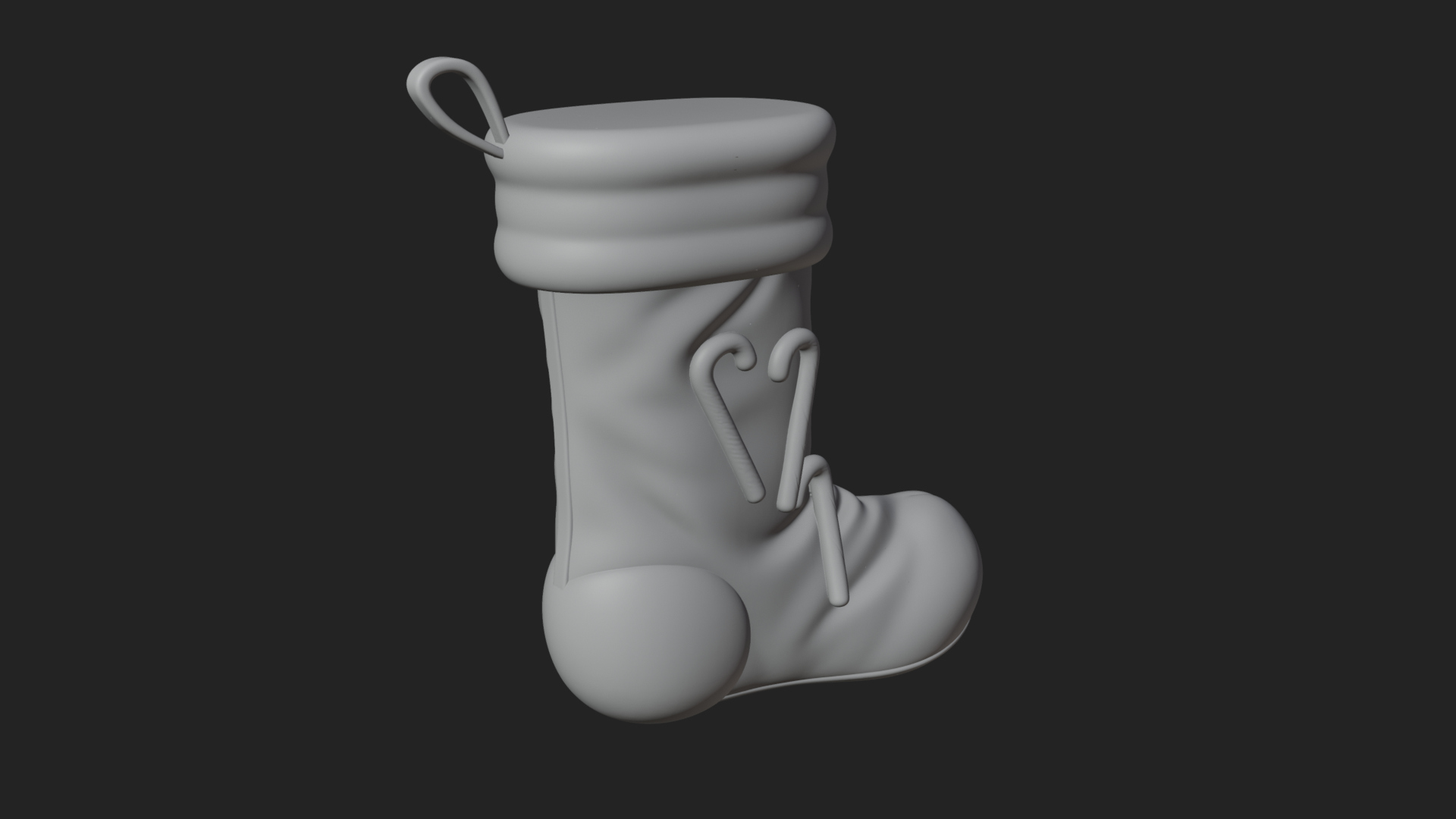 Christmas Stocking Ornament Design 1 3D Print Model 3D Model