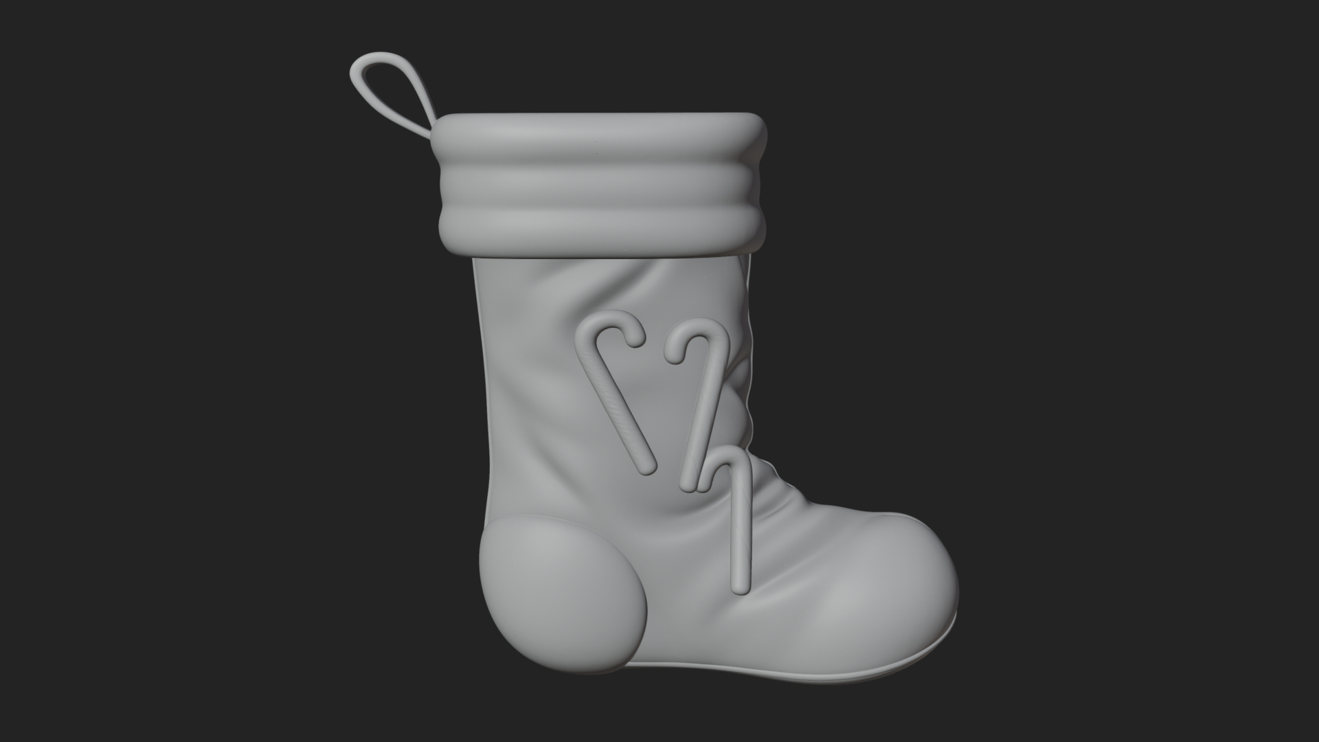 Christmas Stocking Ornament Design 1 3D Print Model 3D Model