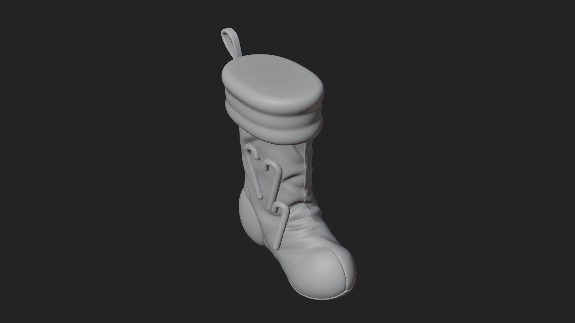 Christmas Stocking Ornament Design 1 3D Print Model 3D Model