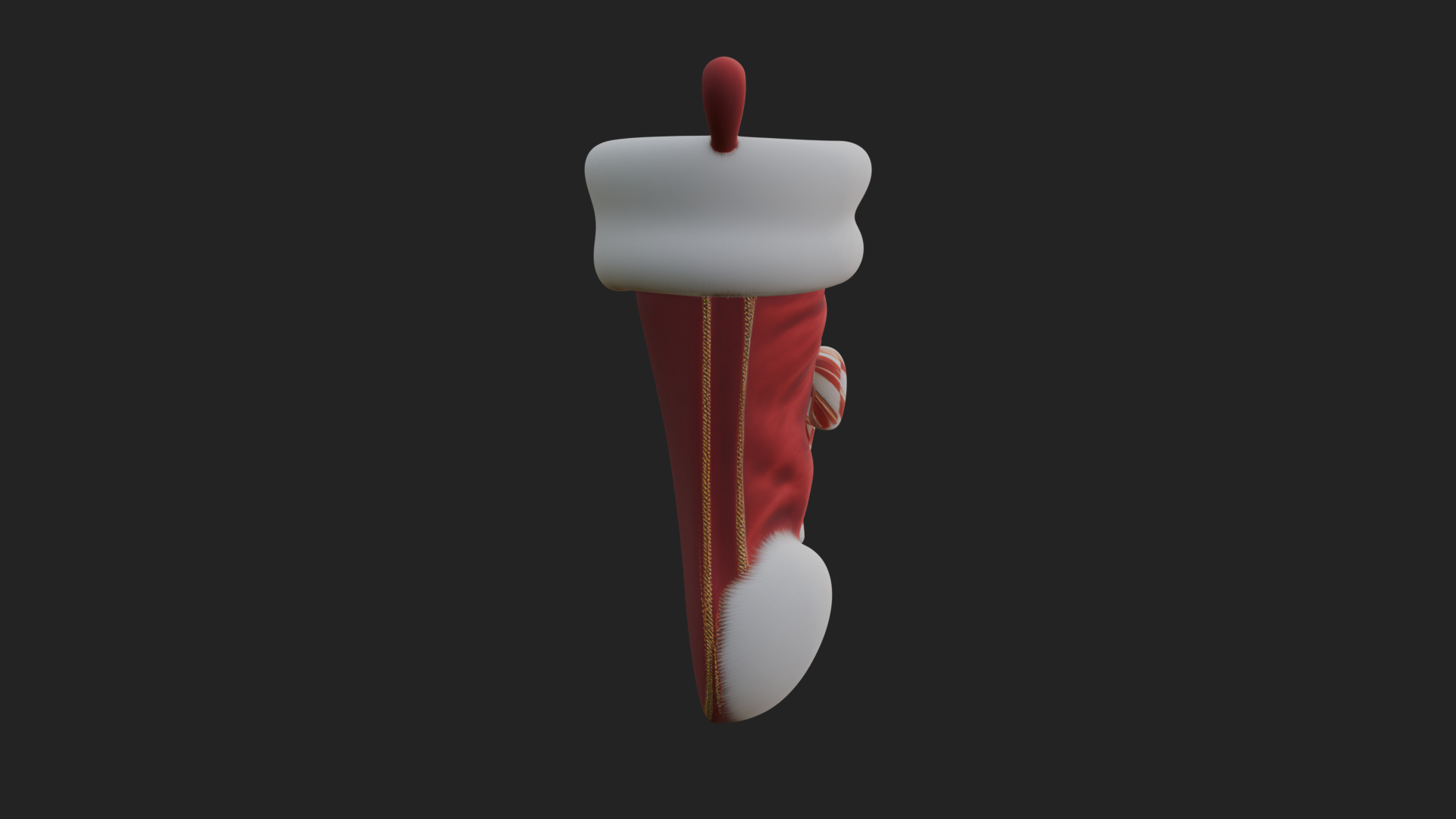 Christmas Stocking Ornament Design 2 3D Print Model 3D Model