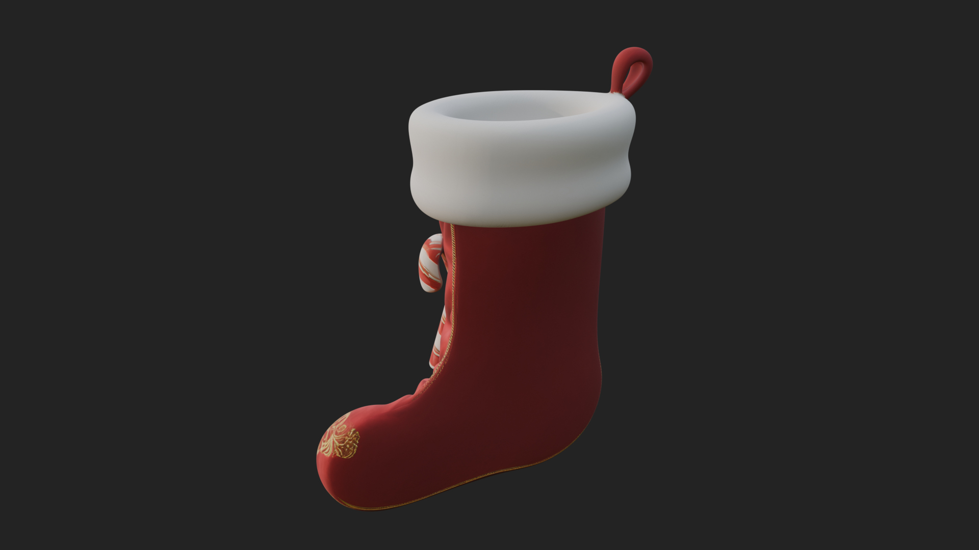 Christmas Stocking Ornament Design 2 3D Print Model 3D Model