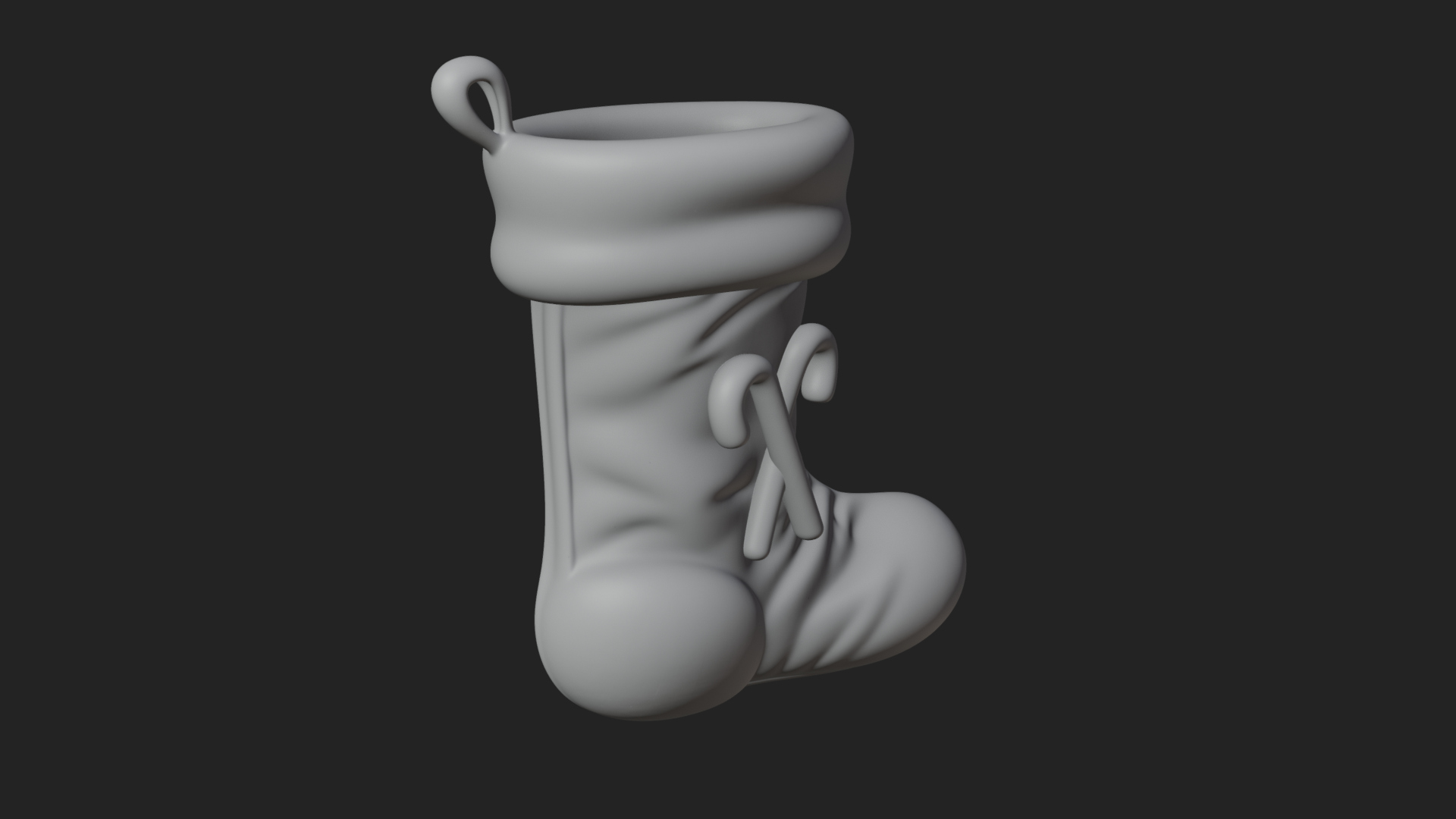 Christmas Stocking Ornament Design 2 3D Print Model 3D Model