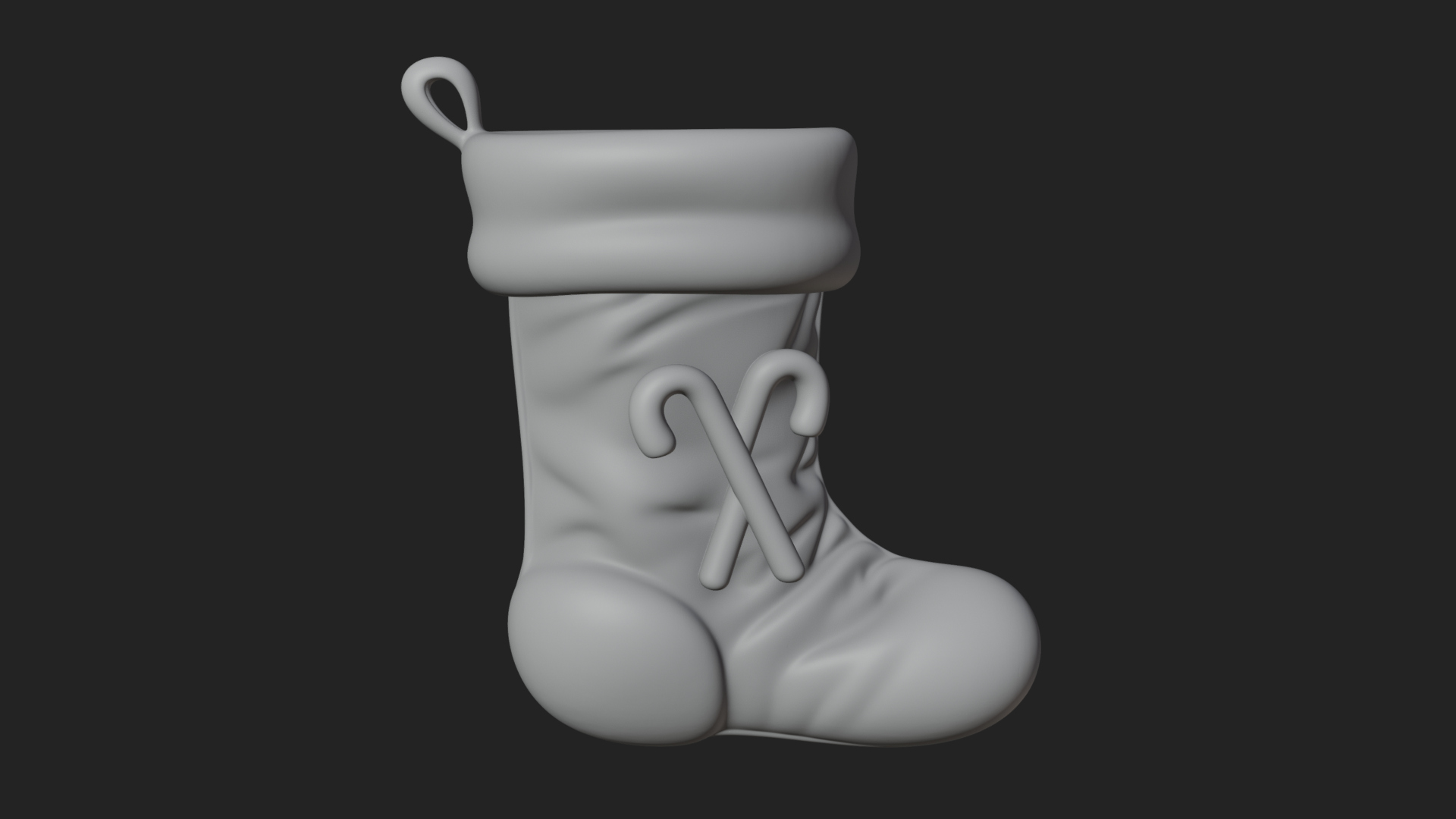 Christmas Stocking Ornament Design 2 3D Print Model 3D Model