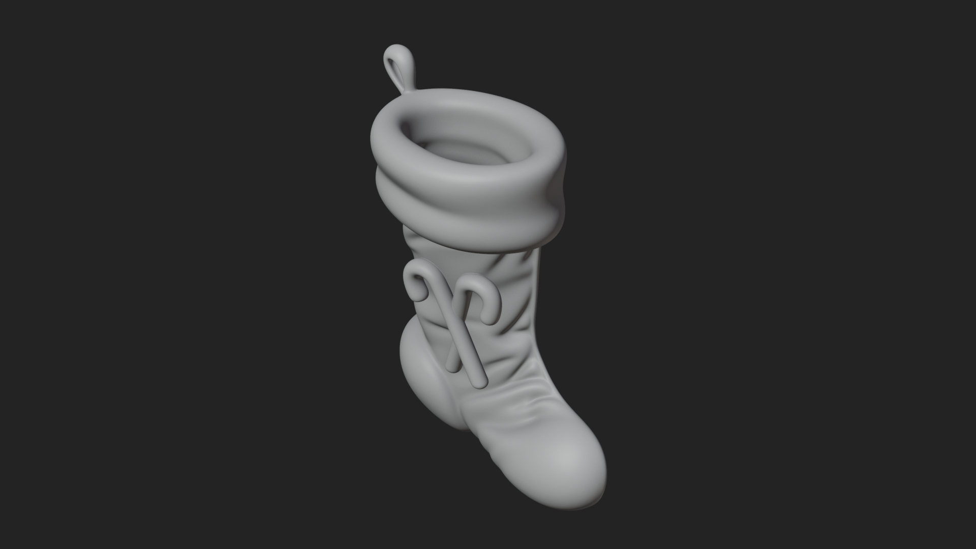 Christmas Stocking Ornament Design 2 3D Print Model 3D Model