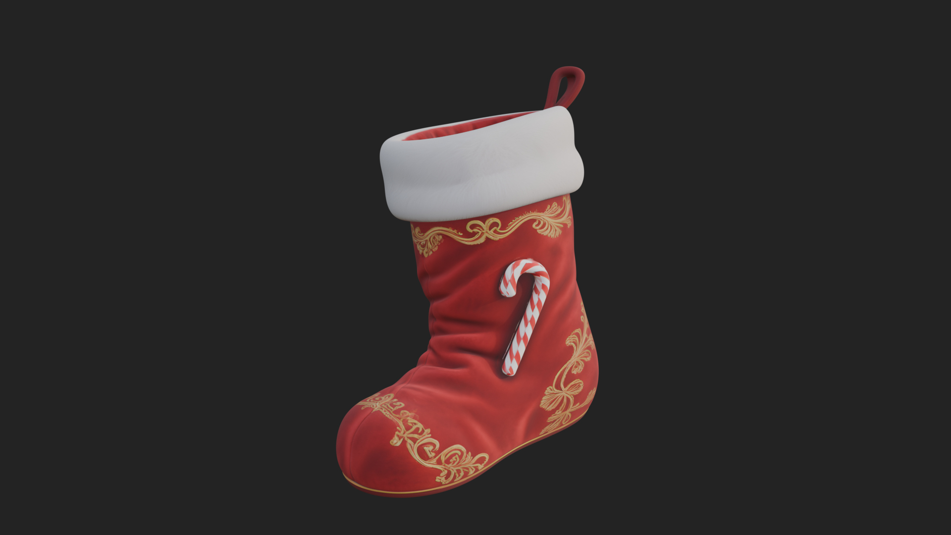 Christmas Stocking Ornament Design 3 3D Print Model 3D Model