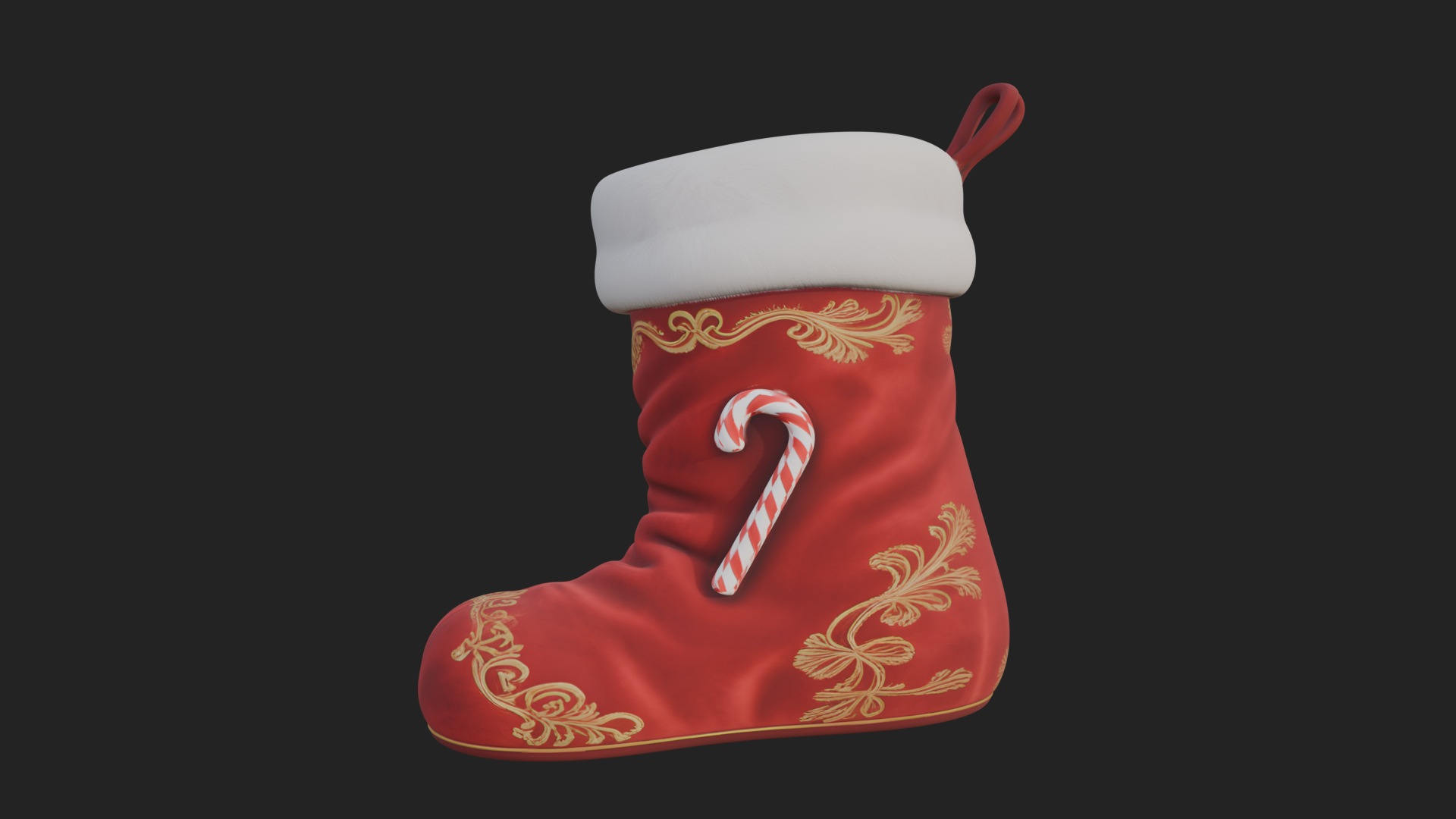 Christmas Stocking Ornament Design 3 3D Print Model 3D Model
