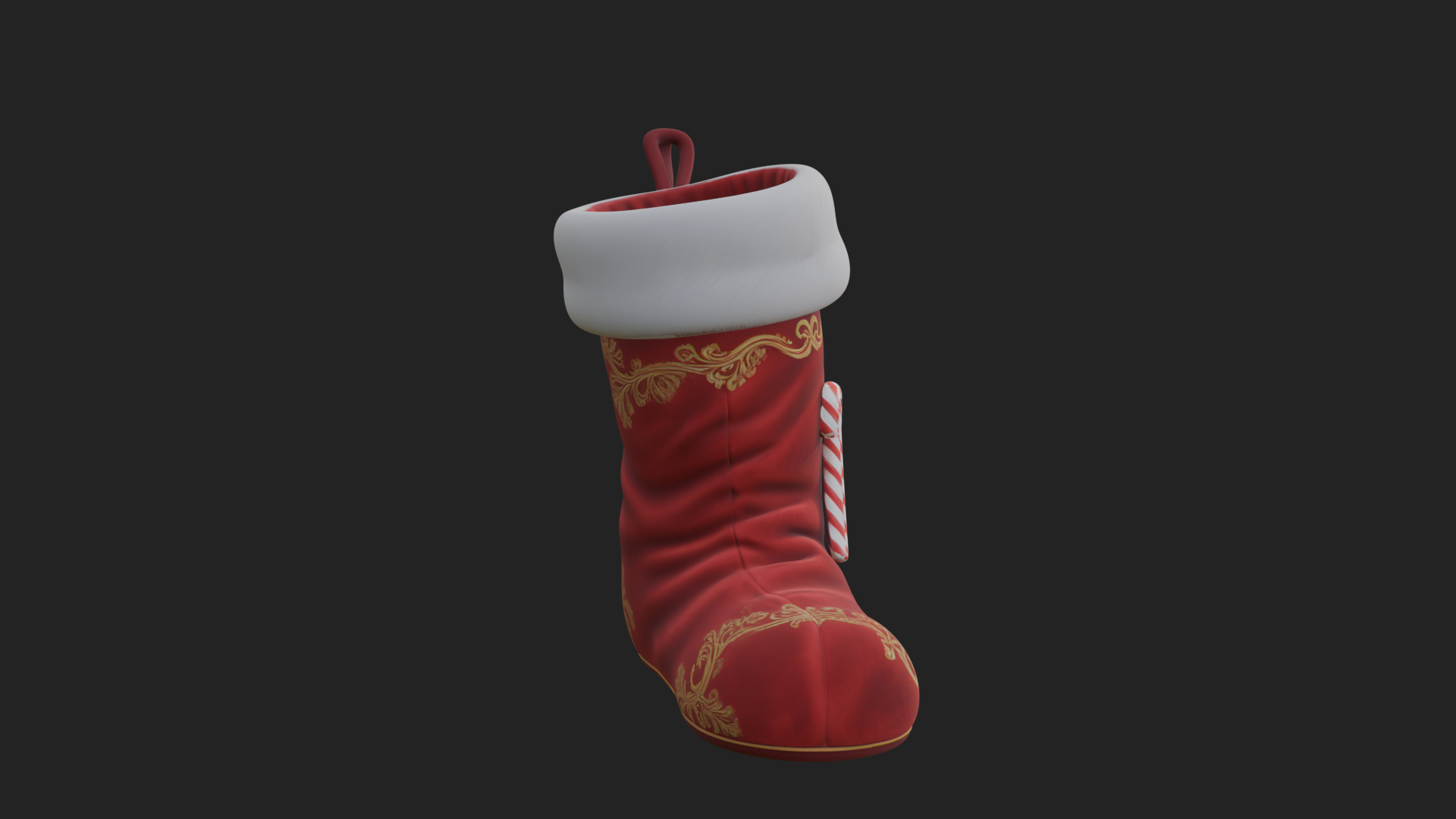 Christmas Stocking Ornament Design 3 3D Print Model 3D Model