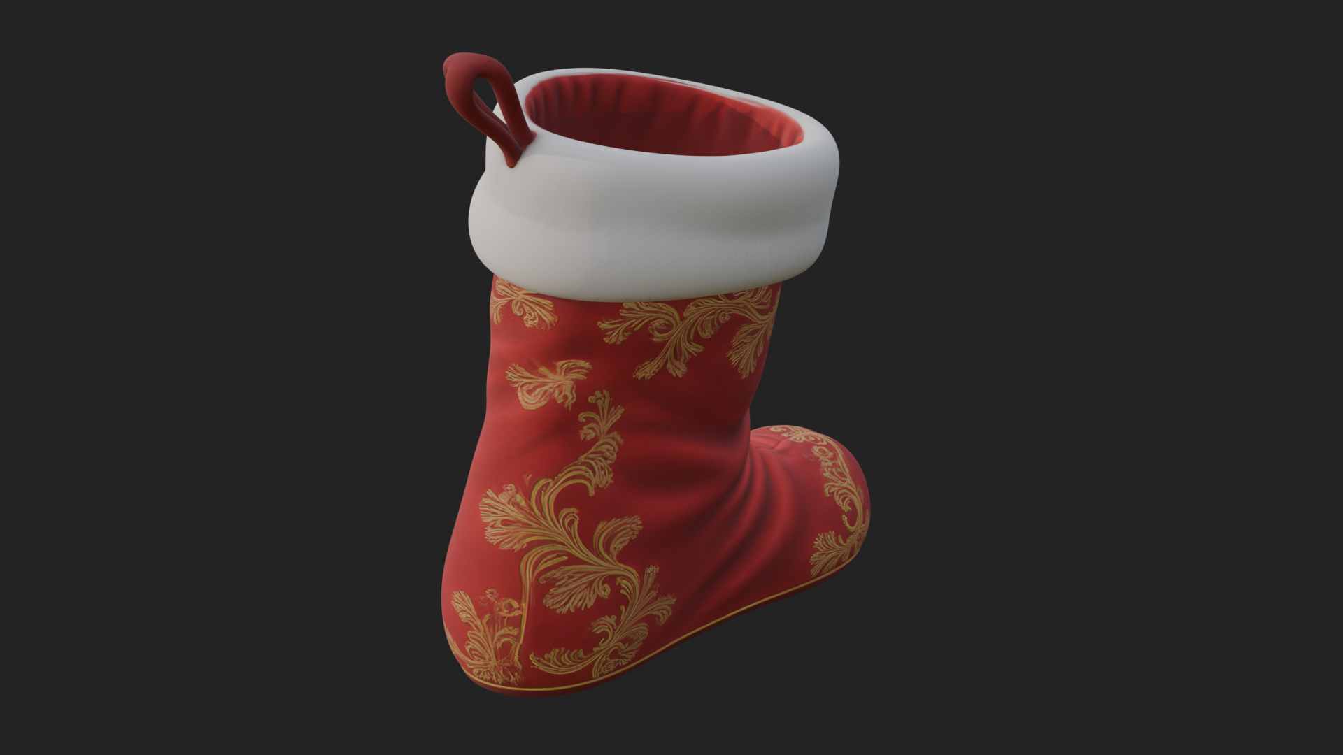 Christmas Stocking Ornament Design 3 3D Print Model 3D Model