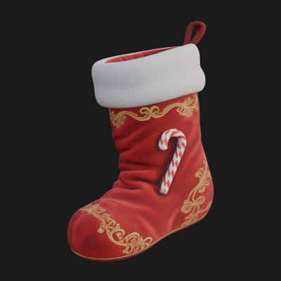 Christmas Stocking Ornament Design 3 3D Print Model