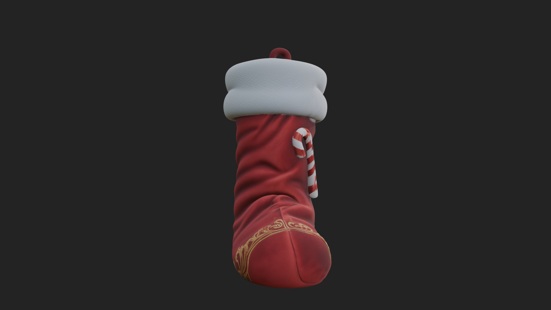 Christmas Stocking Ornament Design 4 3D Print Model 3D Model