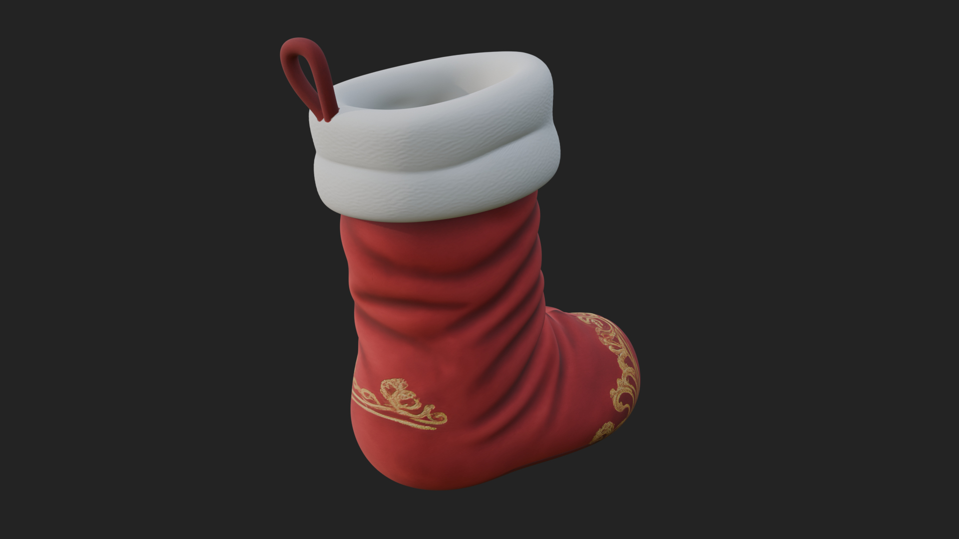 Christmas Stocking Ornament Design 4 3D Print Model 3D Model