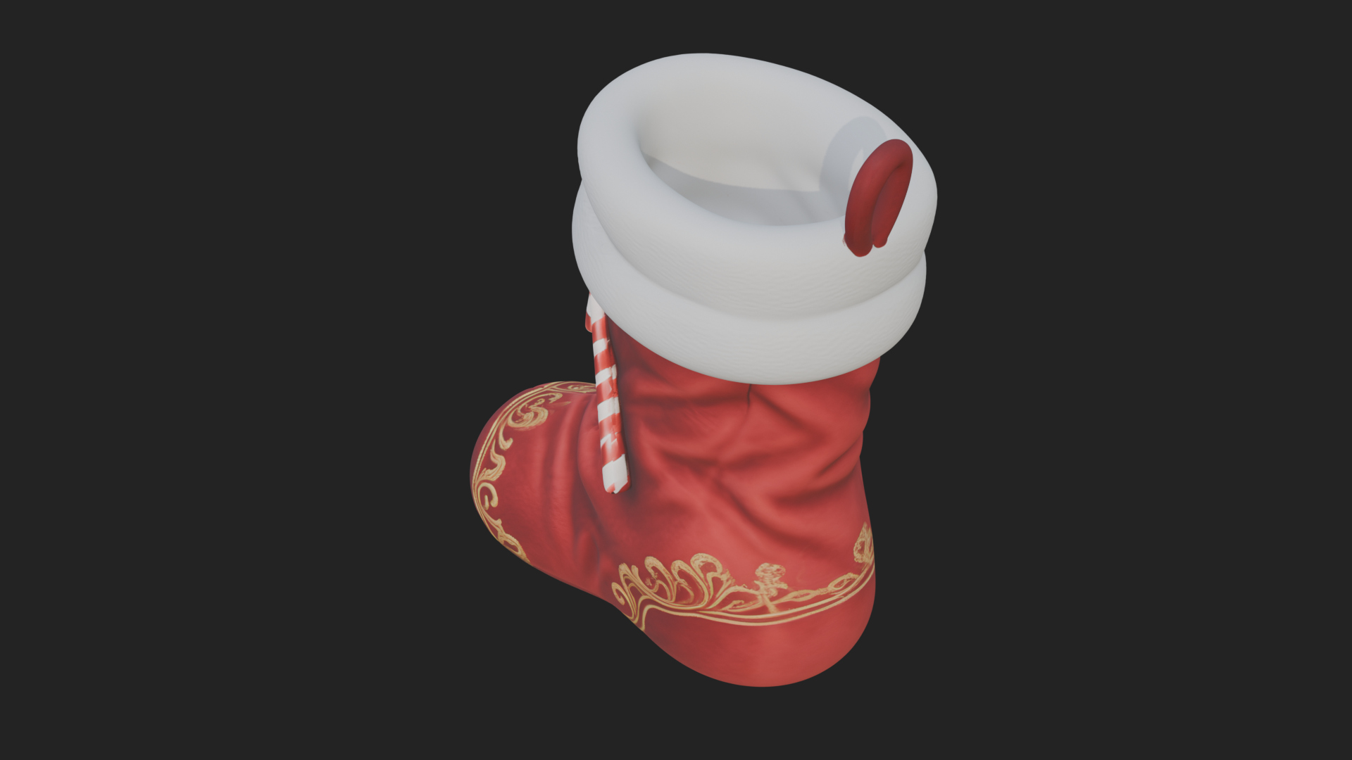 Christmas Stocking Ornament Design 4 3D Print Model 3D Model