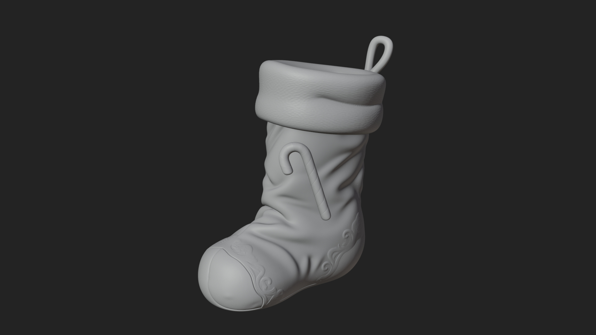 Christmas Stocking Ornament Design 4 3D Print Model 3D Model