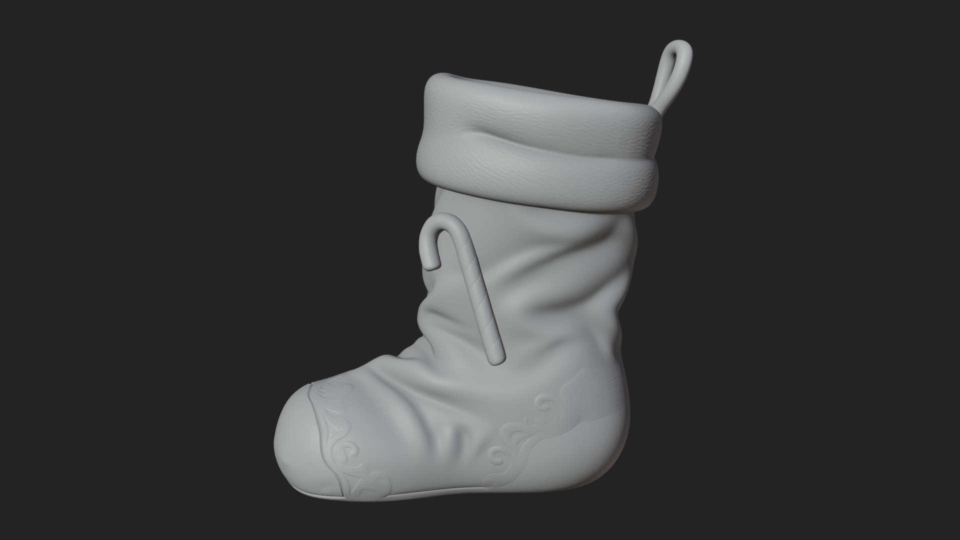 Christmas Stocking Ornament Design 4 3D Print Model 3D Model