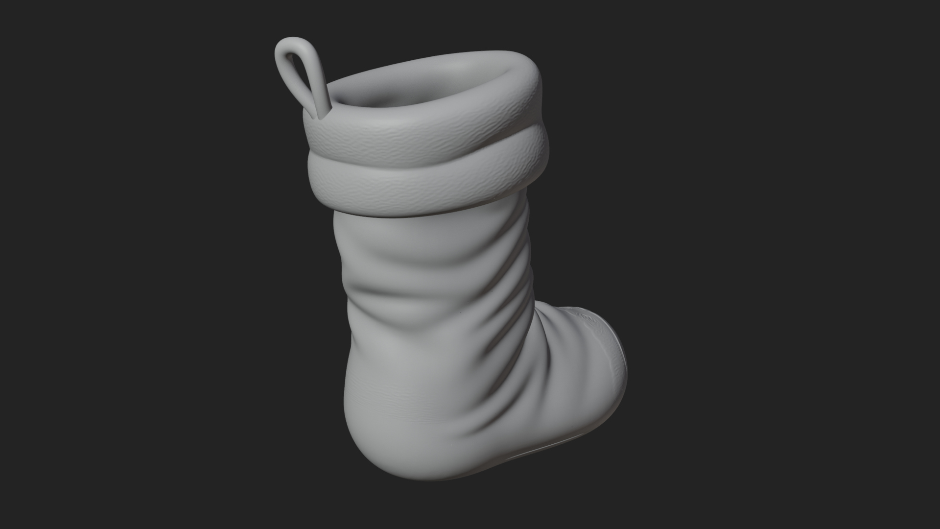 Christmas Stocking Ornament Design 4 3D Print Model 3D Model