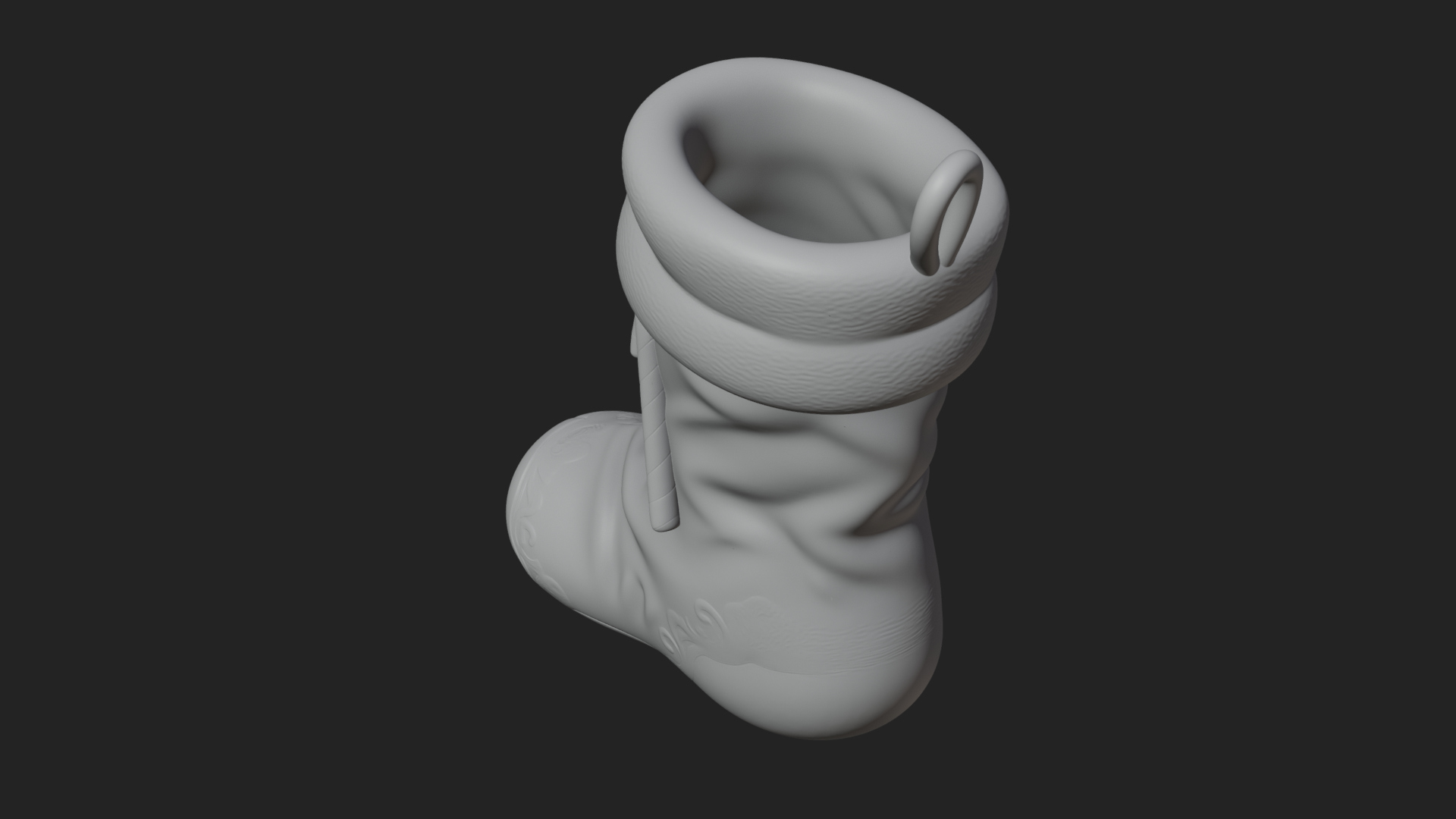 Christmas Stocking Ornament Design 4 3D Print Model 3D Model