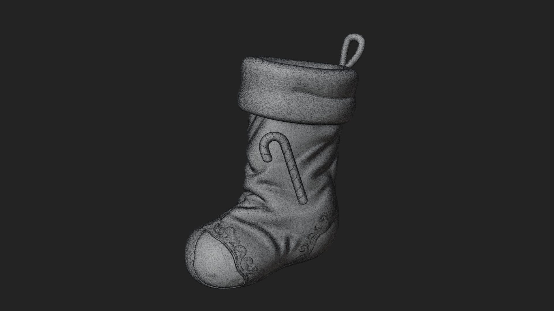Christmas Stocking Ornament Design 4 3D Print Model 3D Model