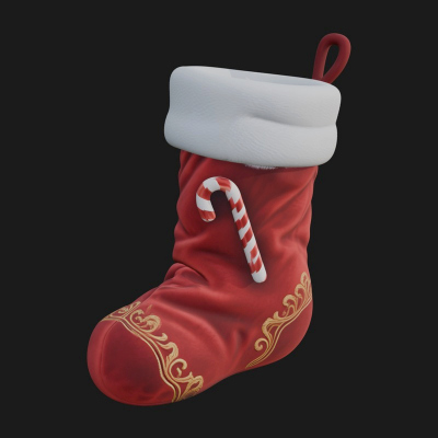 Christmas Stocking Ornament Design 4 3D Print Model