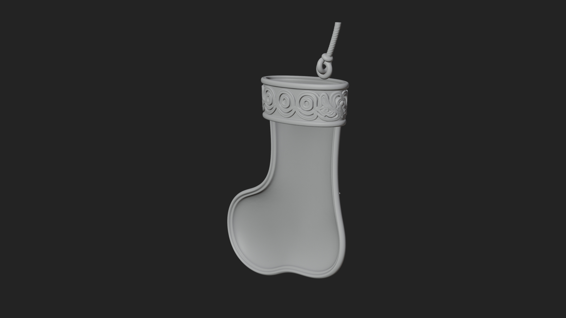 Christmas Stocking Ornament Design 5 3D Print Model 3D Model