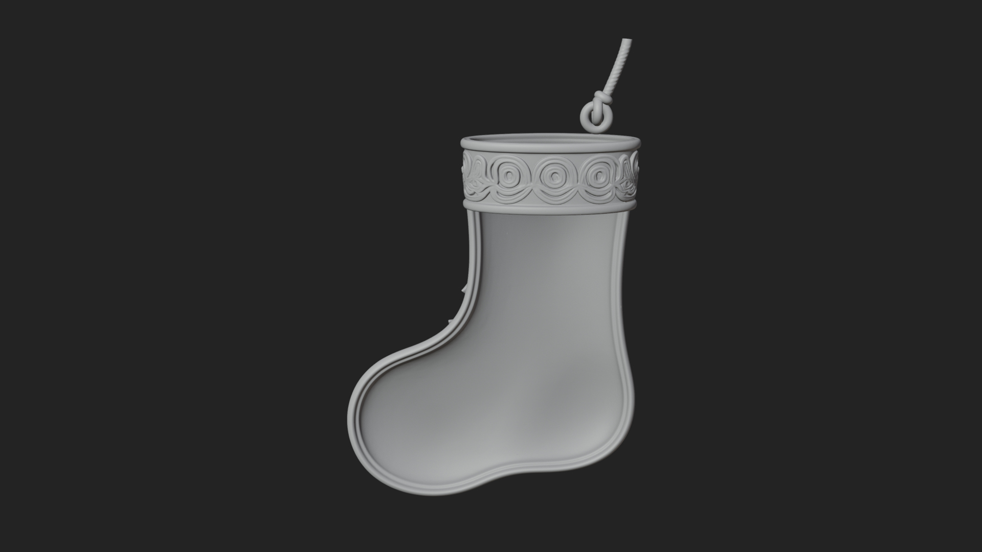 Christmas Stocking Ornament Design 5 3D Print Model 3D Model