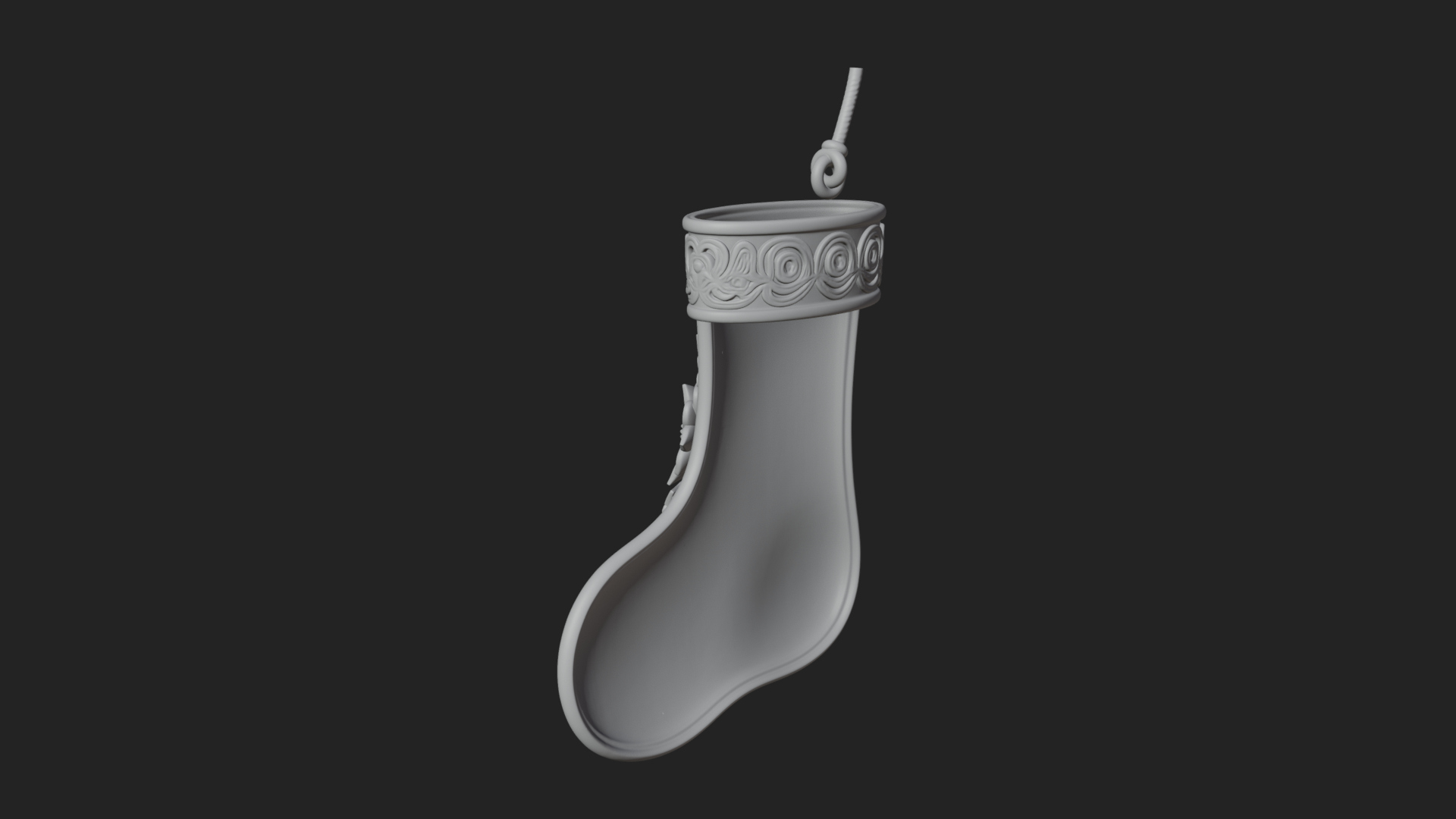 Christmas Stocking Ornament Design 5 3D Print Model 3D Model