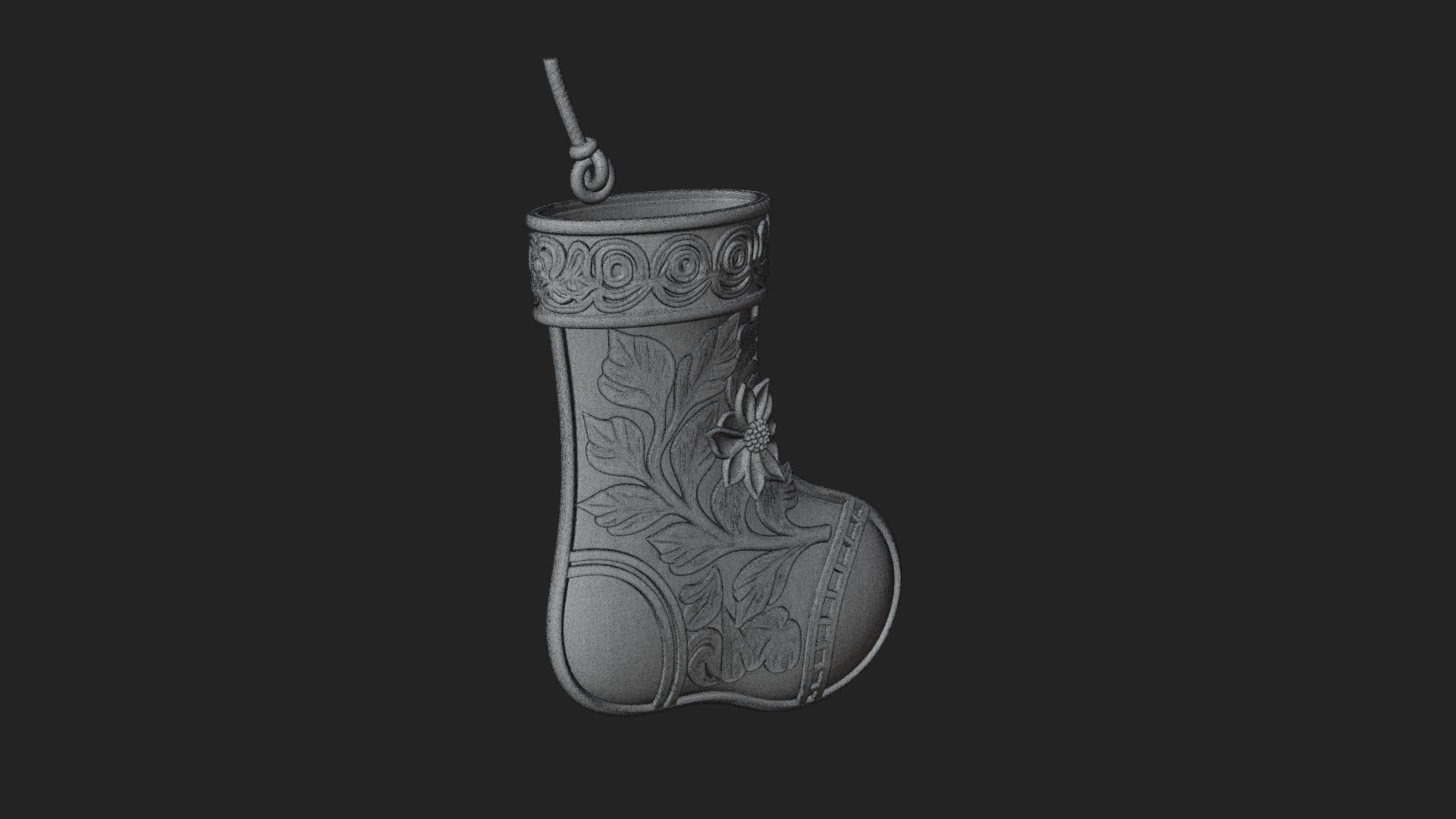 Christmas Stocking Ornament Design 5 3D Print Model 3D Model