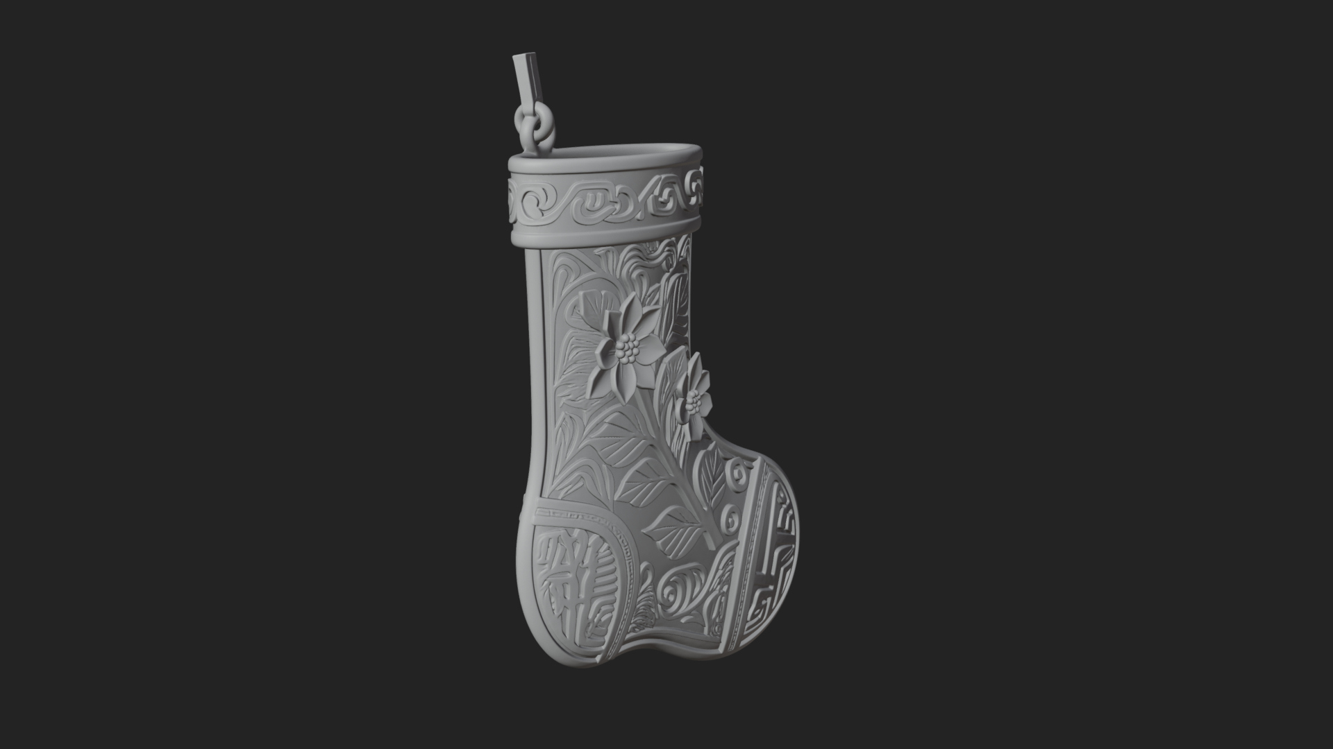 Christmas Stocking Ornament Design 6 3D Print Model 3D Model