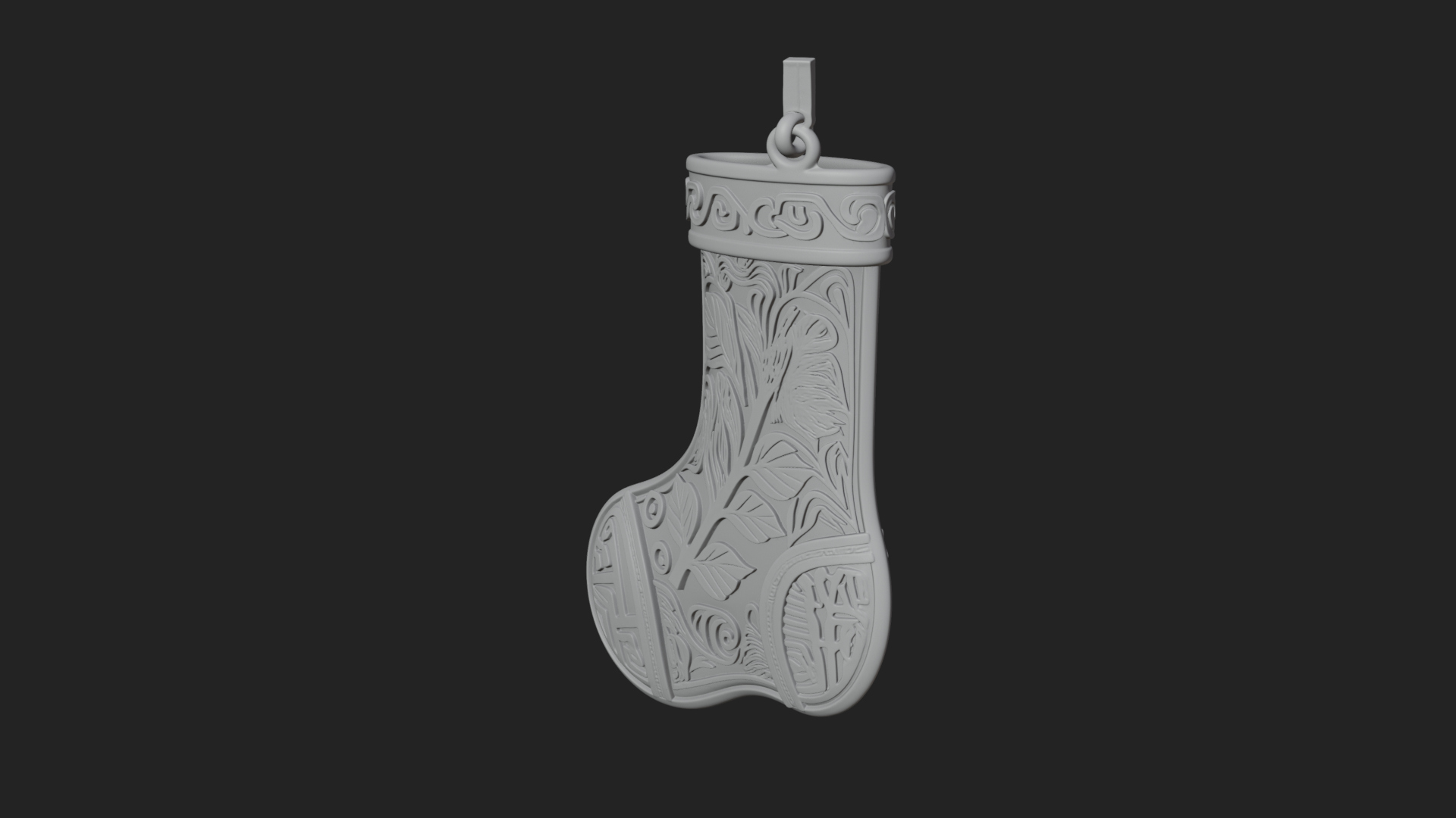 Christmas Stocking Ornament Design 6 3D Print Model 3D Model