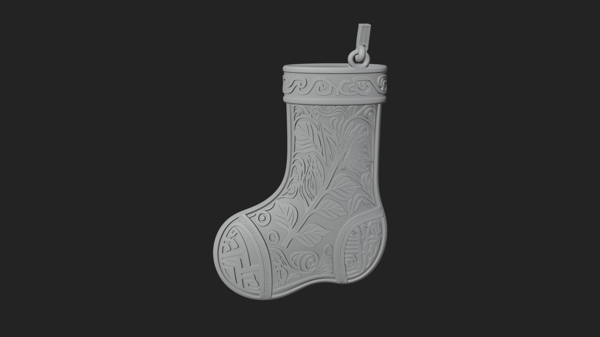 Christmas Stocking Ornament Design 6 3D Print Model 3D Model