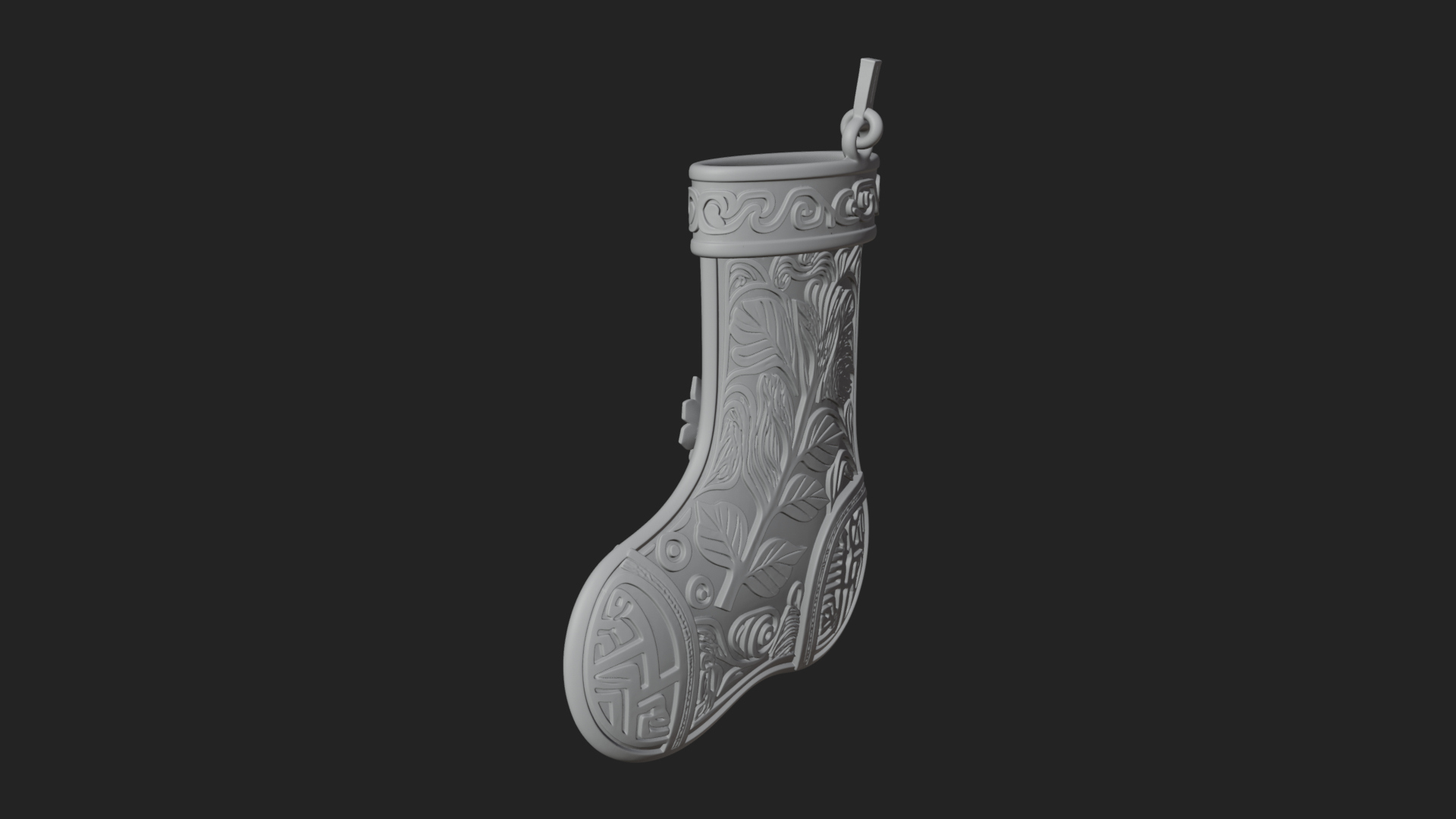 Christmas Stocking Ornament Design 6 3D Print Model 3D Model