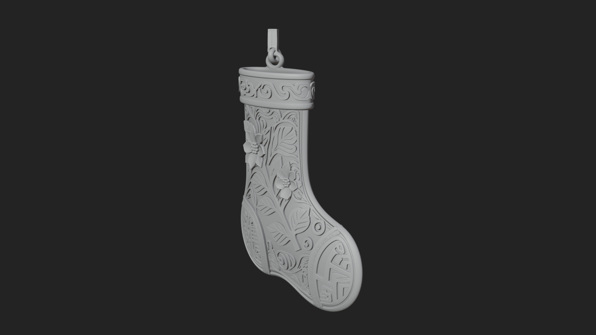 Christmas Stocking Ornament Design 6 3D Print Model 3D Model