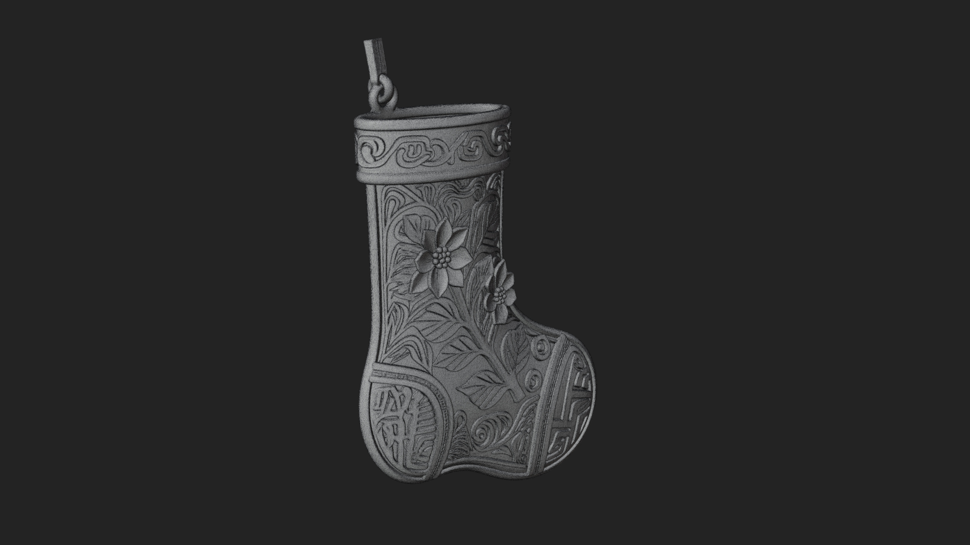 Christmas Stocking Ornament Design 6 3D Print Model 3D Model