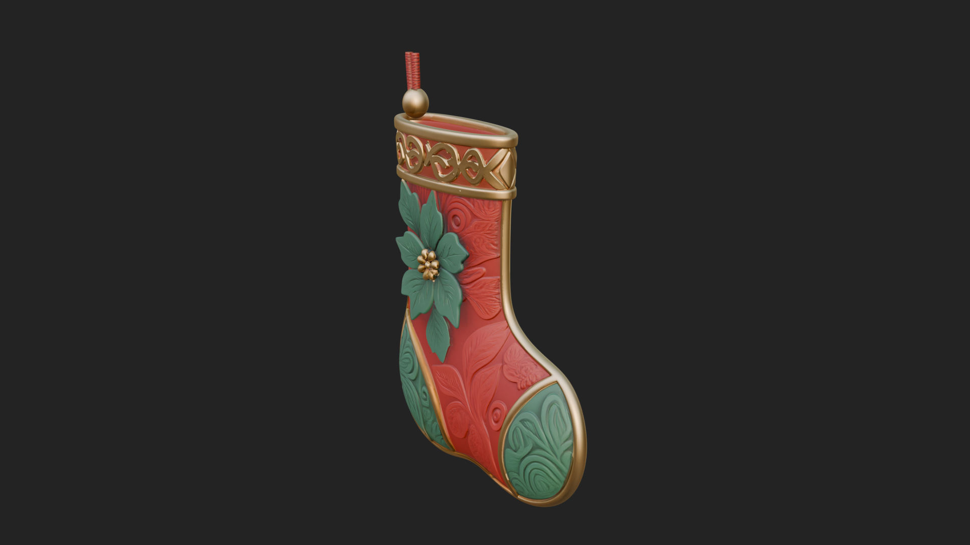 Christmas Stocking Ornament Design 7 3D Print Model 3D Model