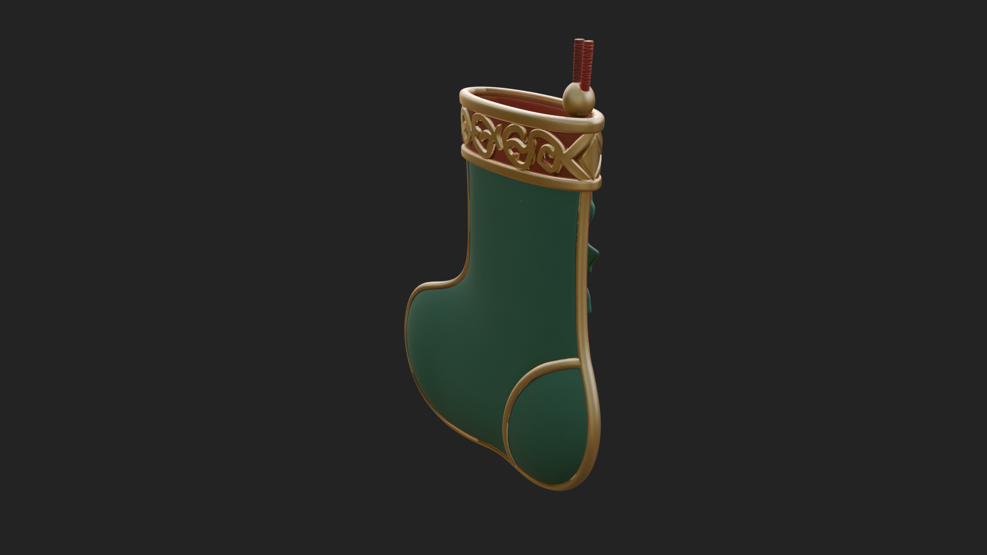 Christmas Stocking Ornament Design 7 3D Print Model 3D Model