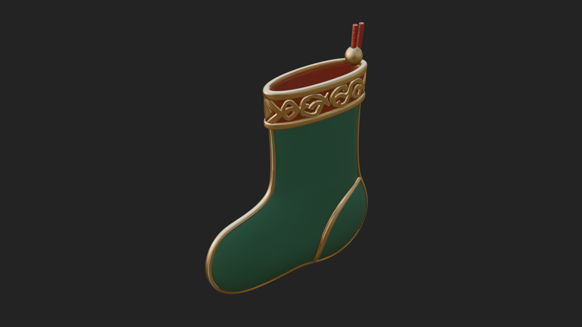 Christmas Stocking Ornament Design 7 3D Print Model 3D Model