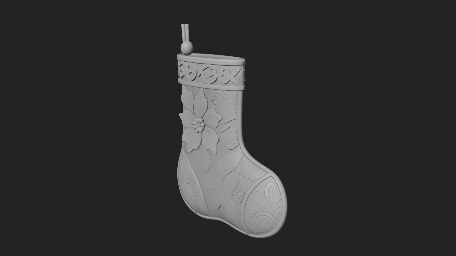 Christmas Stocking Ornament Design 7 3D Print Model 3D Model